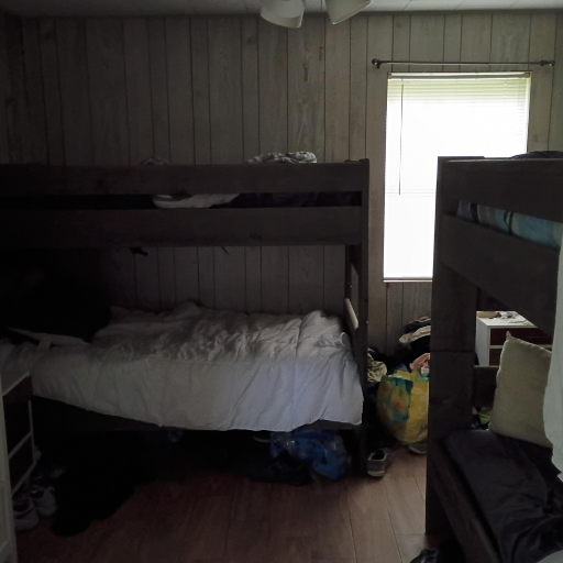Second bunk bed bedroom at Sue Drive sober living Kemah TX
